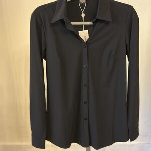 Ameliora Sullivan Women's Black wrinkle free travel Button-Up Shirt NWT
